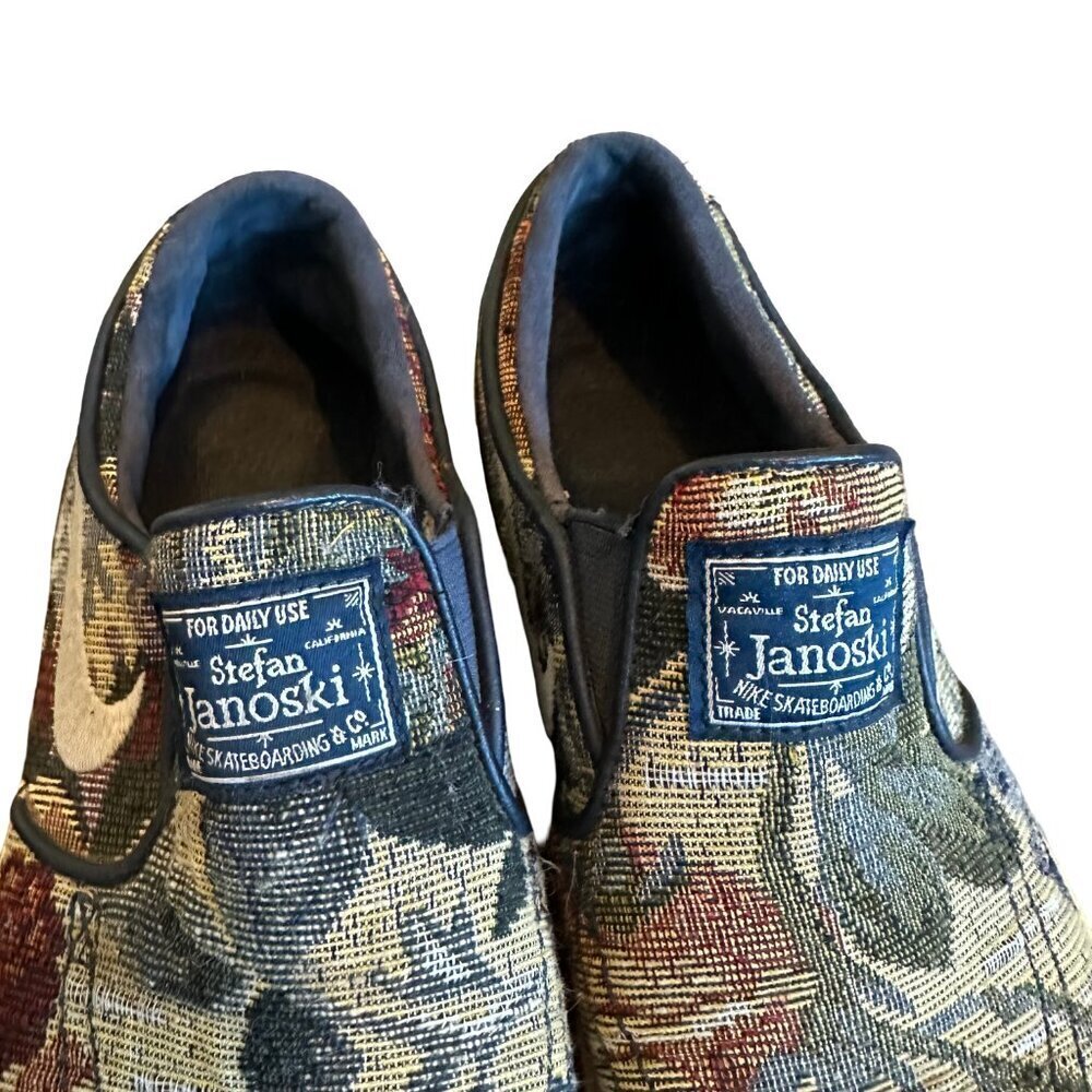 Nike Stefan Janoski Floral Tapestry Slip-On Shoes Rare Style Flats Size 5.5 Mens - Picture 12 of 15